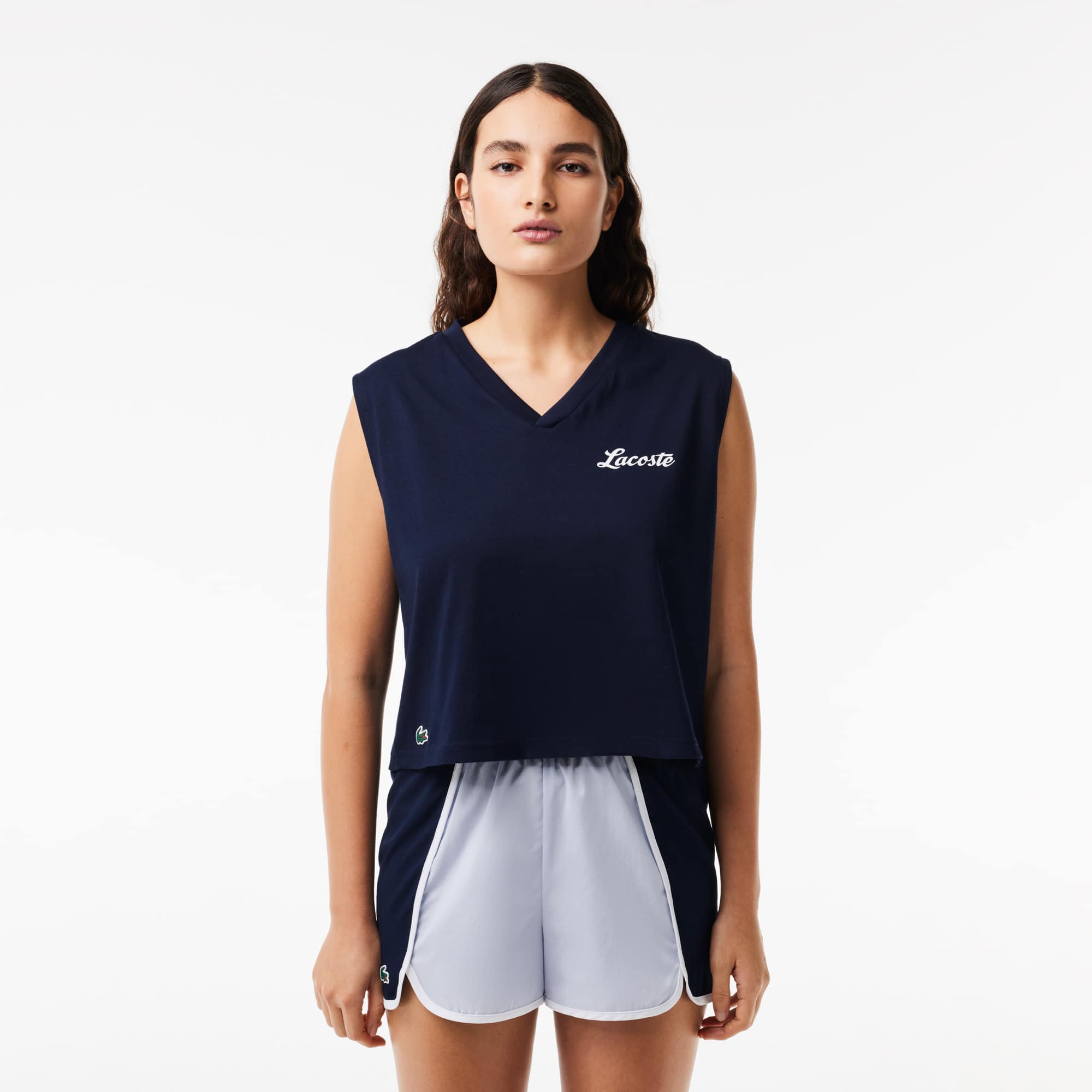 Crop top Sport Ultra-Dry avec imprimé Lacoste T-Shirts - Bleu - Lacoste - Femme