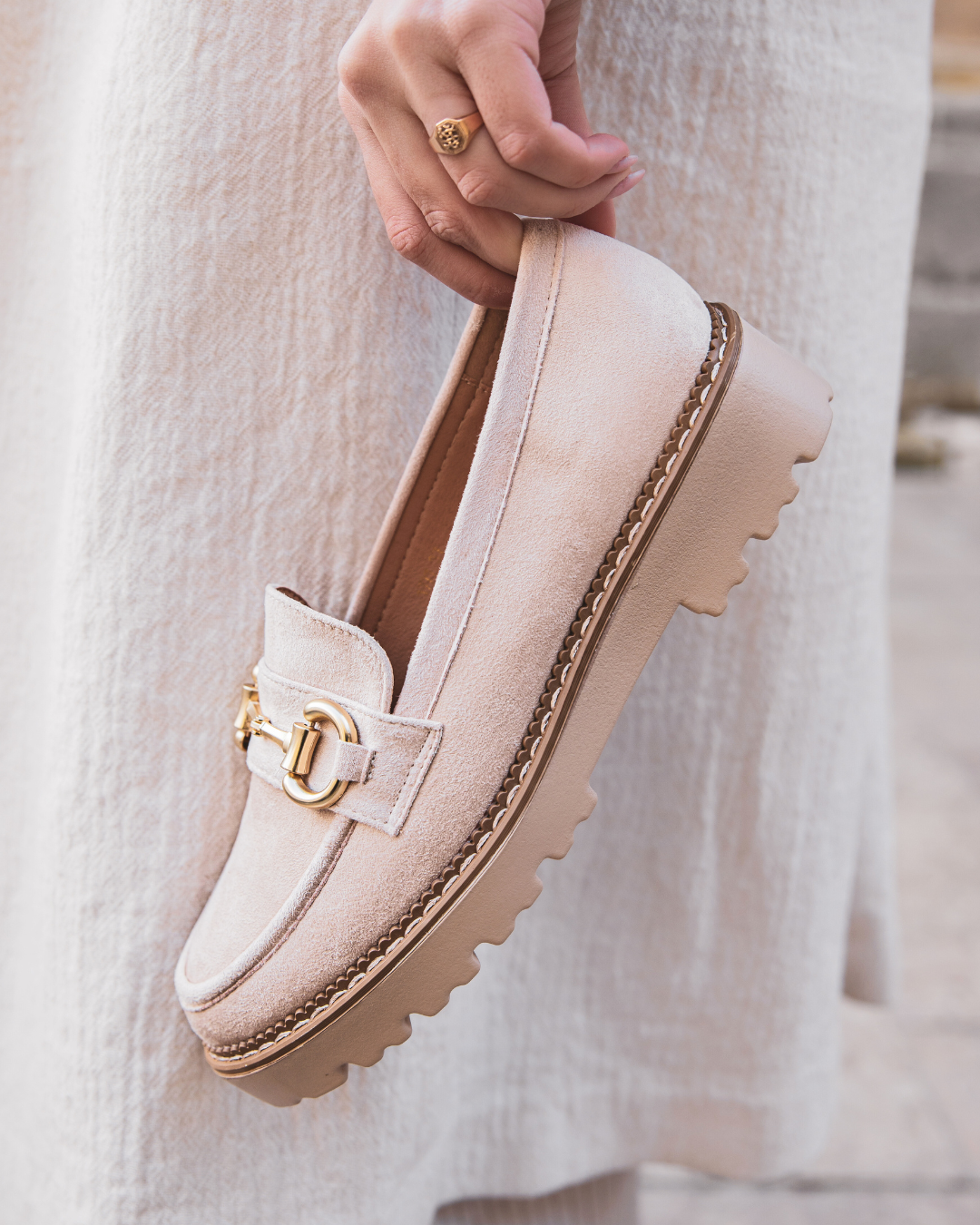 Mocassin femme beige - Jade