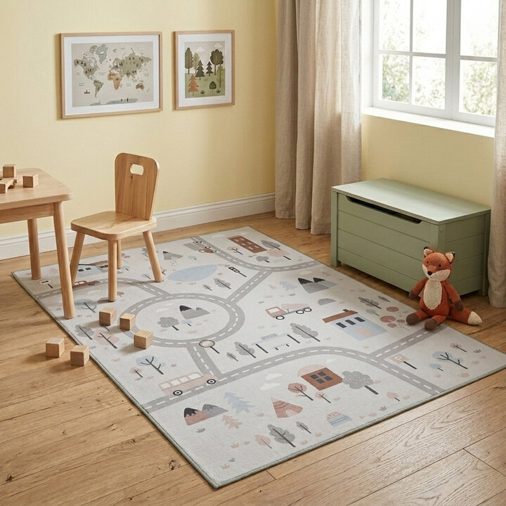 Speelkleed auto - Rocky Ride Wit | Wasbaar