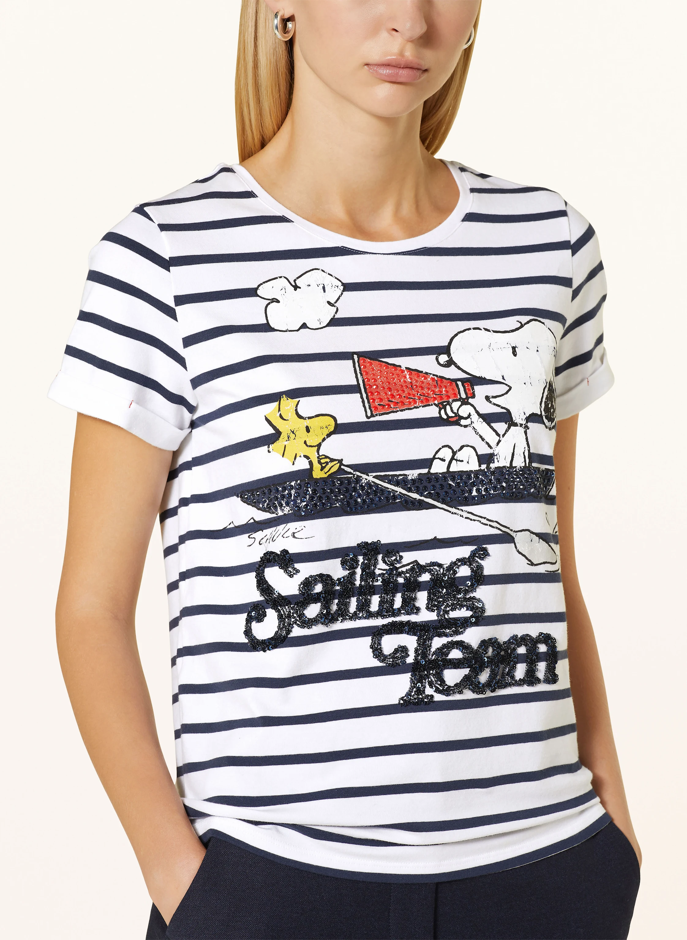 FrogBox T-Shirt mit Schmucksteinen und Pailletten