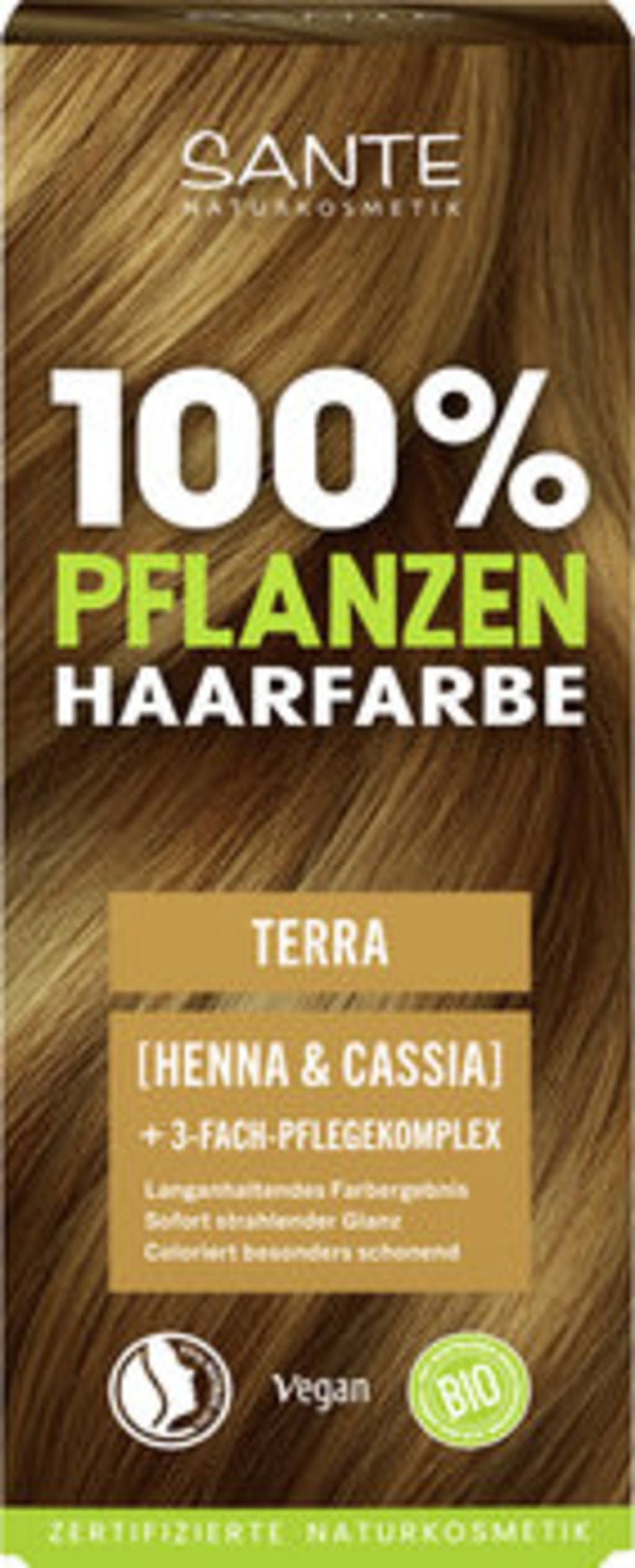 Santé naturally.  Pflanzen-Haarfarbe Terra, 100 g