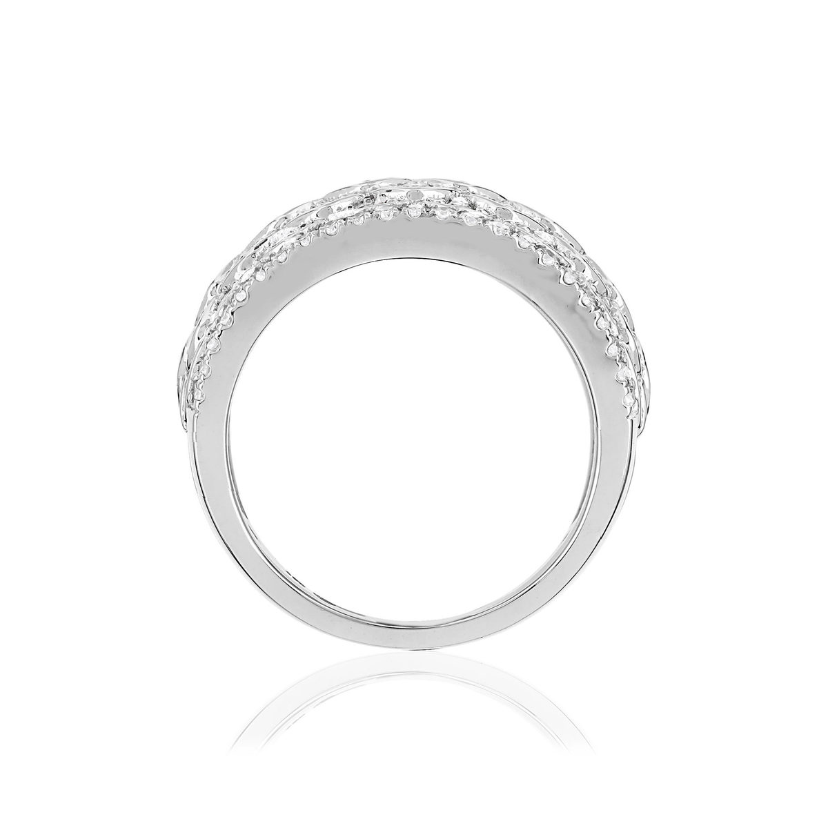 Bague or blanc 750 diamants