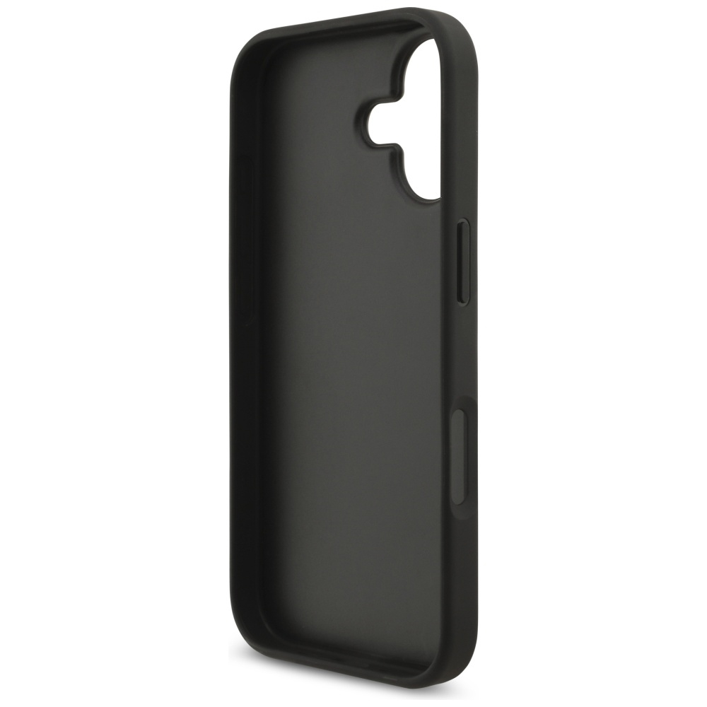 iPhone 17 Leder Hardcase Hülle 4G Big Metal Logo (GUHCP17S4GMGGR) - Schwarz