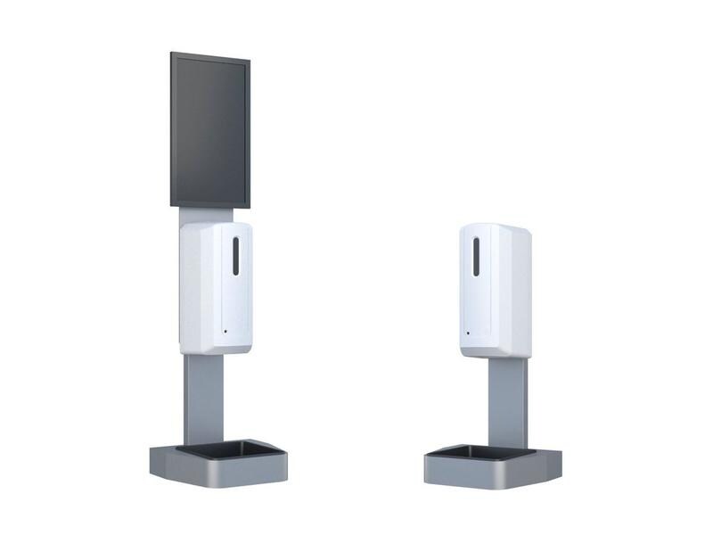Multibrackets Desinfektionsmittelständer Hygienebox Tisch w MB Hygienebox Tischmontage, weiss / 9639 Infrarot Auto-Sensor 0-12 cm, 1 Liter Tank, ABS