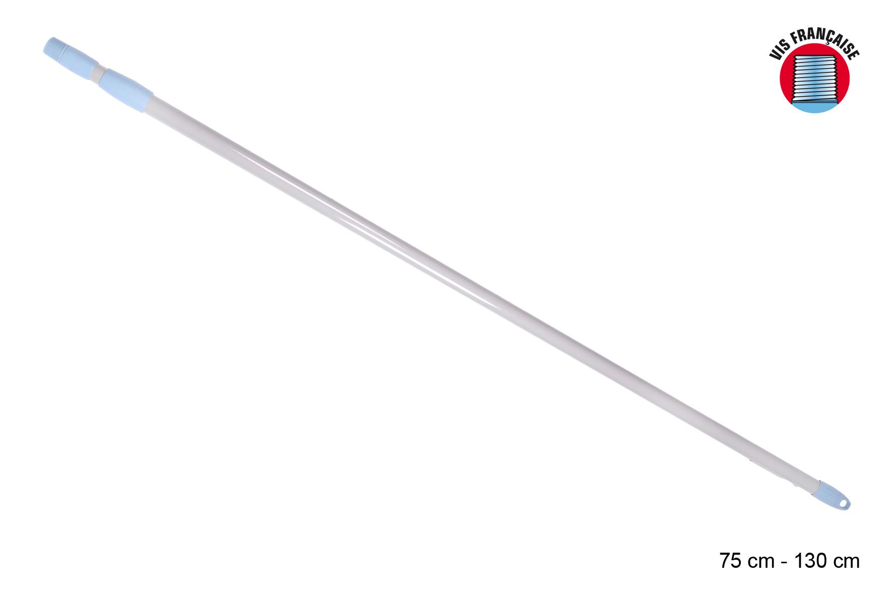 MANCHE METAL TELESCOPIQUE BICOLORE 130CM VIS FRANCAISE