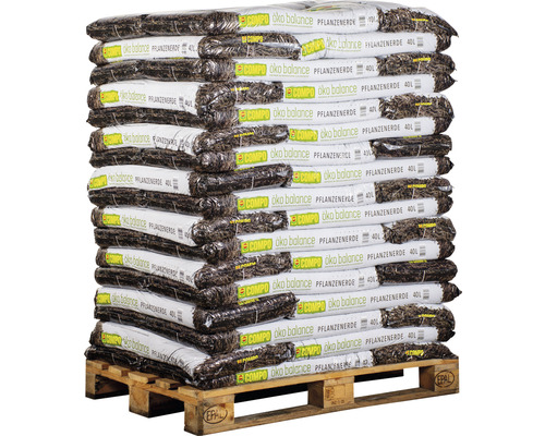 COMPO eco balance potgrond (51 zakken x 40 liter = 2,04 m³) 1 pallet turfvrije, veganistische biologische universele grond