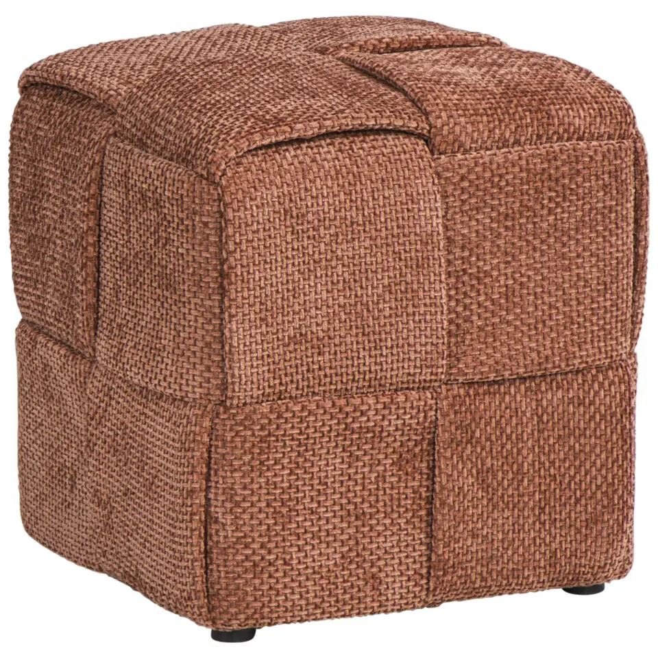 Poef Granada - bruin - 40x37x37 cm