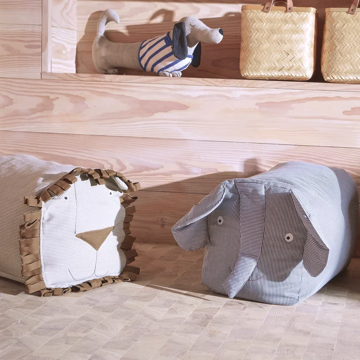 OYOY - Tier Kinder Sitzsack, Elephant Erik, blau