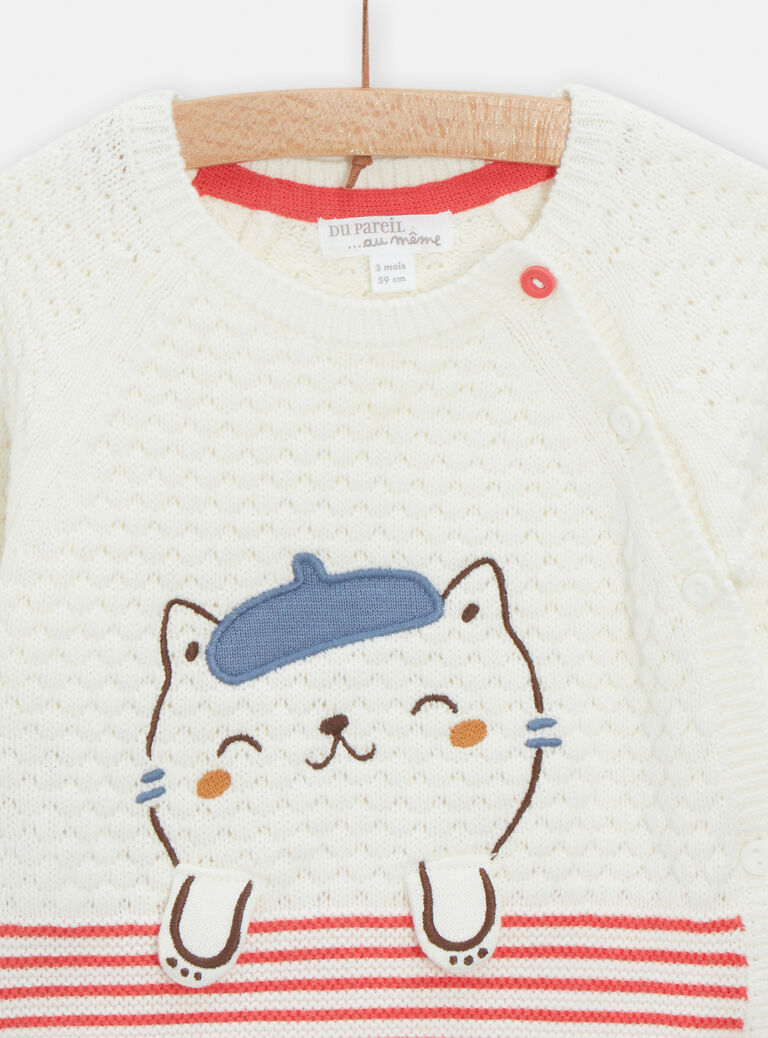 Gilet en tricot à manches longues motif chat