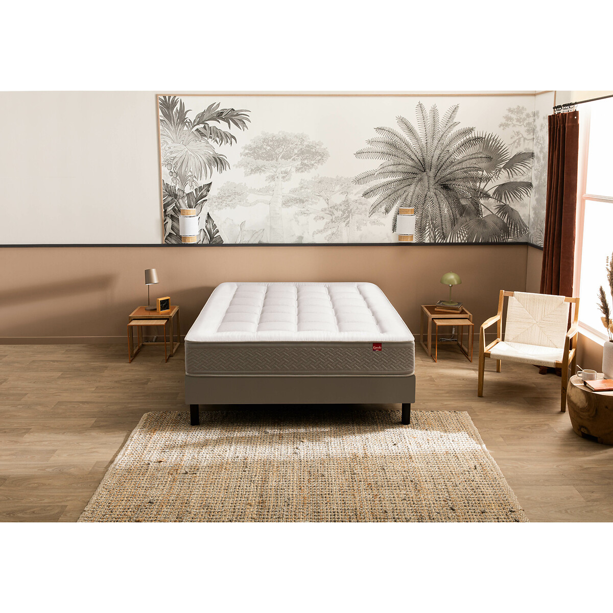 EPEDA<br>Conjunto de colchão de penas Masjetueux 800 + base de cama