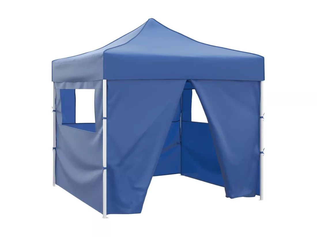 Tente pliable avec 4 parois Bleu 3 x 3 m