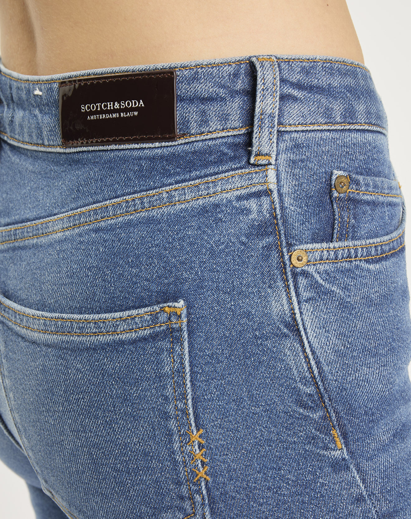 Scotch & Soda Jean Slim High Five Taille Haute bleu