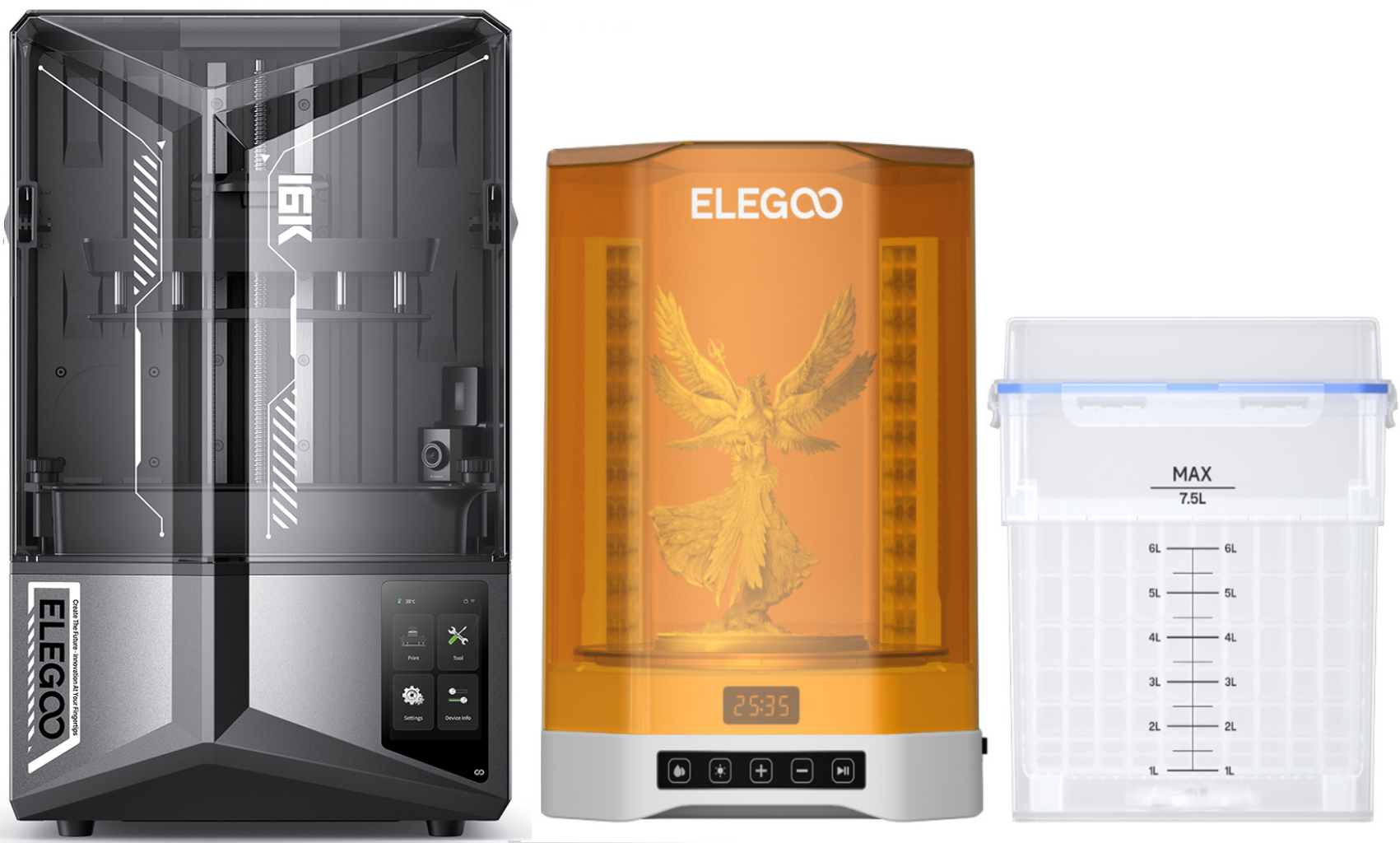 Elegoo  Saturn 4 Ultra 16K Bundle, Saturn 4 Ultra 16K + Mercury Plus V3.0    High Resolution Druck trifft auf saubere Sache!