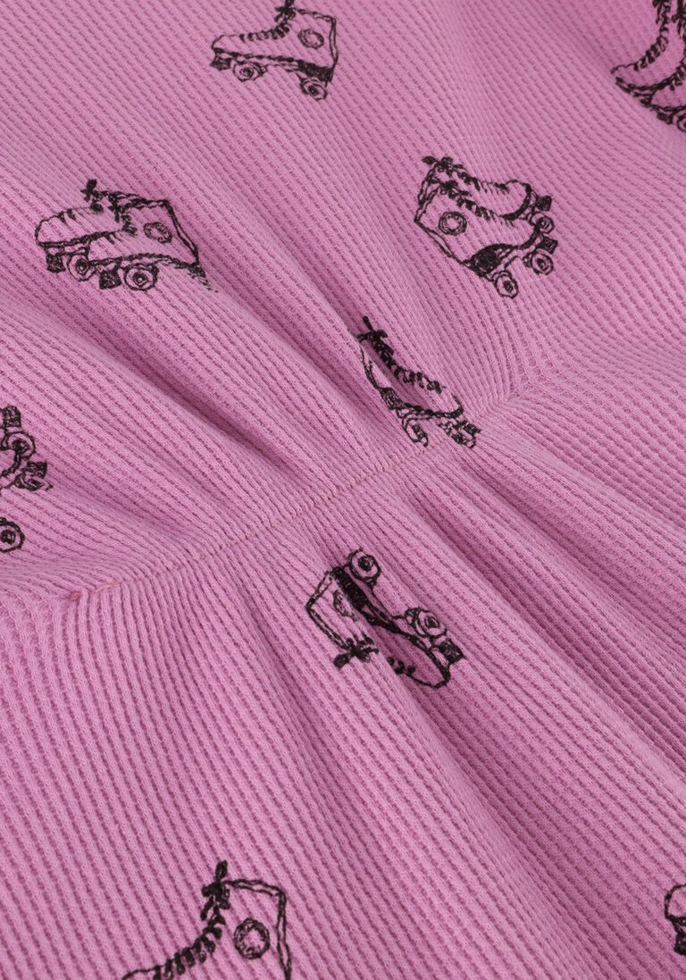 Sproet & Sprout paarse sproet & sprout mini jurk dress smock rollerskates print