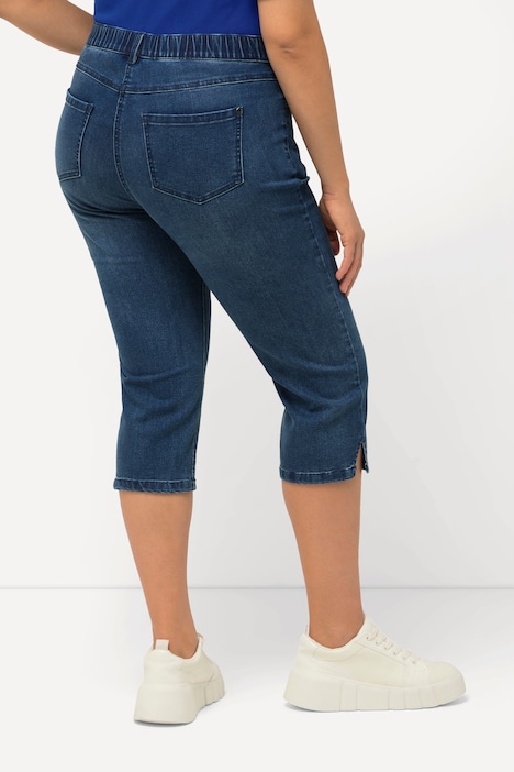 Capri Jeans Sarah, schmale 5-Pocket-Form, Saumschlitz