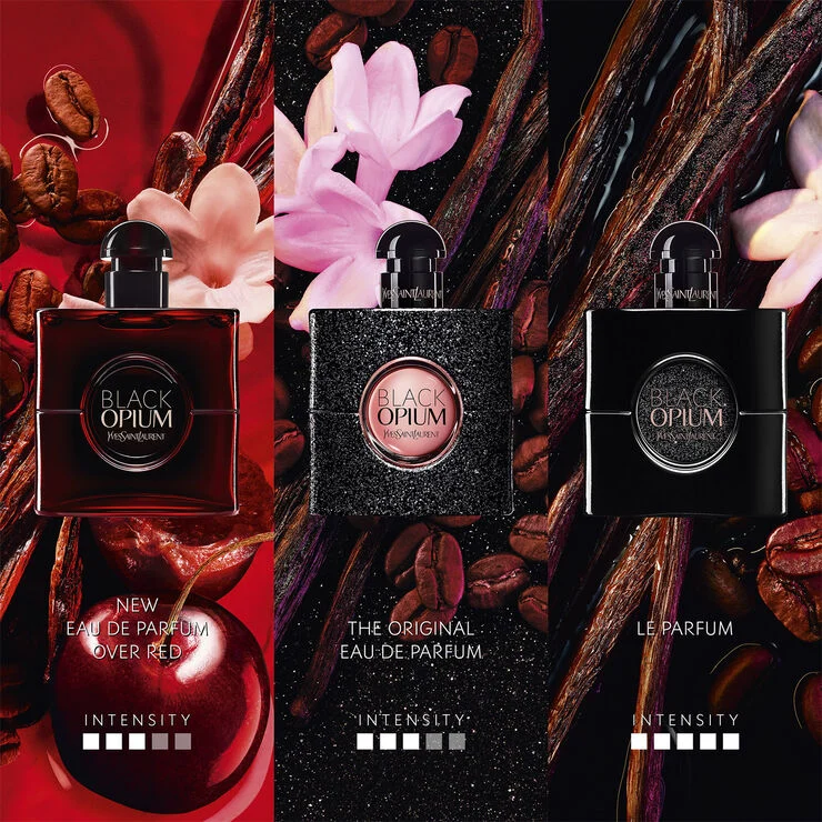 Yves Saint Laurent Black Opium Eau de Parfum Over Red