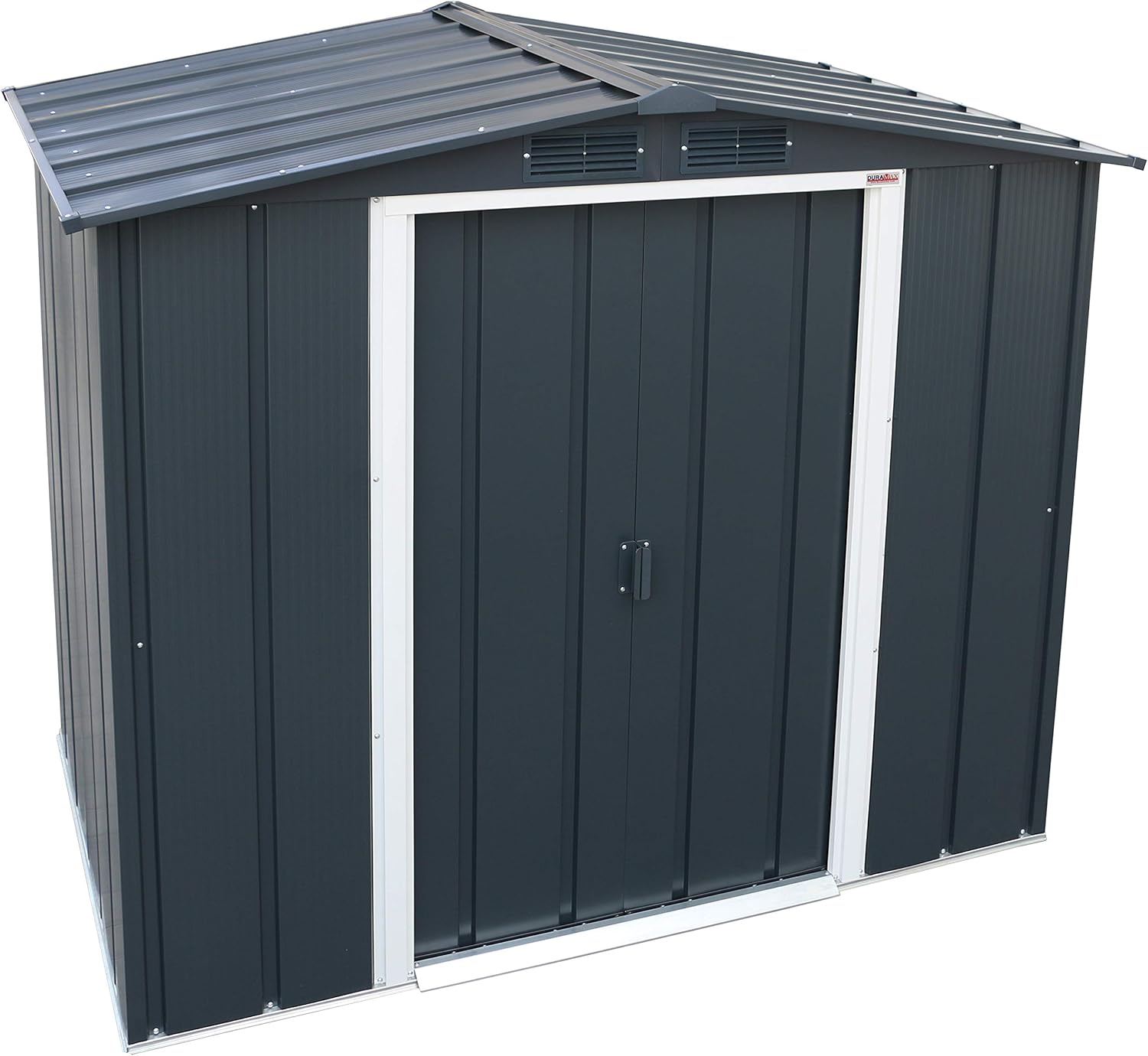 Duramax ECO 6 x 4 (2.17 m²) Metallgerätehaus, feuerverzinktes Metall gerätehaus - Geräteschuppen, verstärkte Dachkonstruktion, wartungsfreier und wetterfester Metallschuppen, Anthrazit