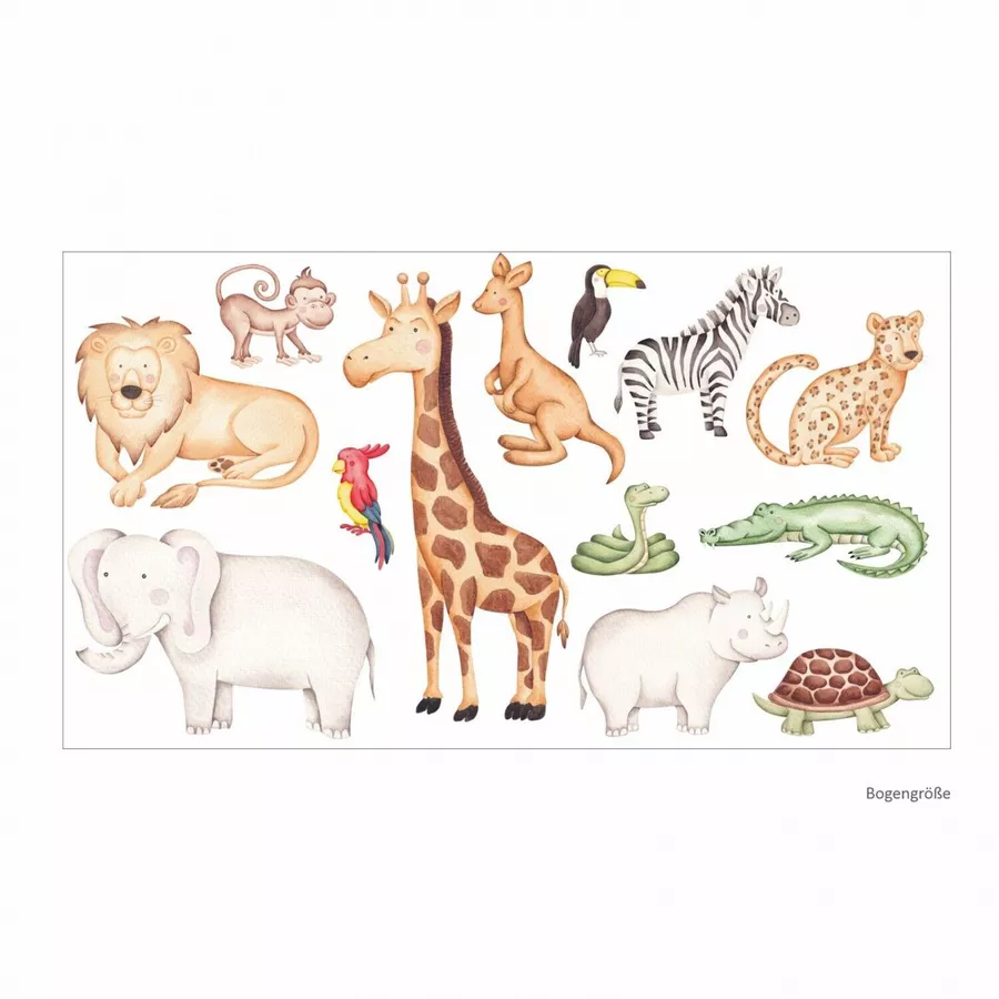 Nikima Wandtattoo 232 Wandtattoo Dschungeltiere bunt