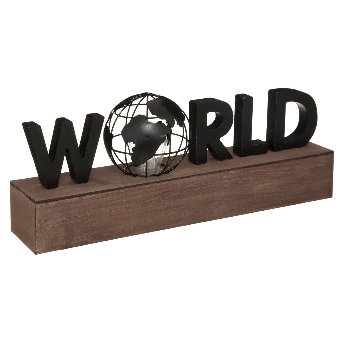 MOT DECO LED WORLD NOIR L.38CM