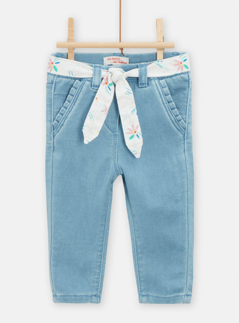 Jegging clair avec ceinture pour bébé fille