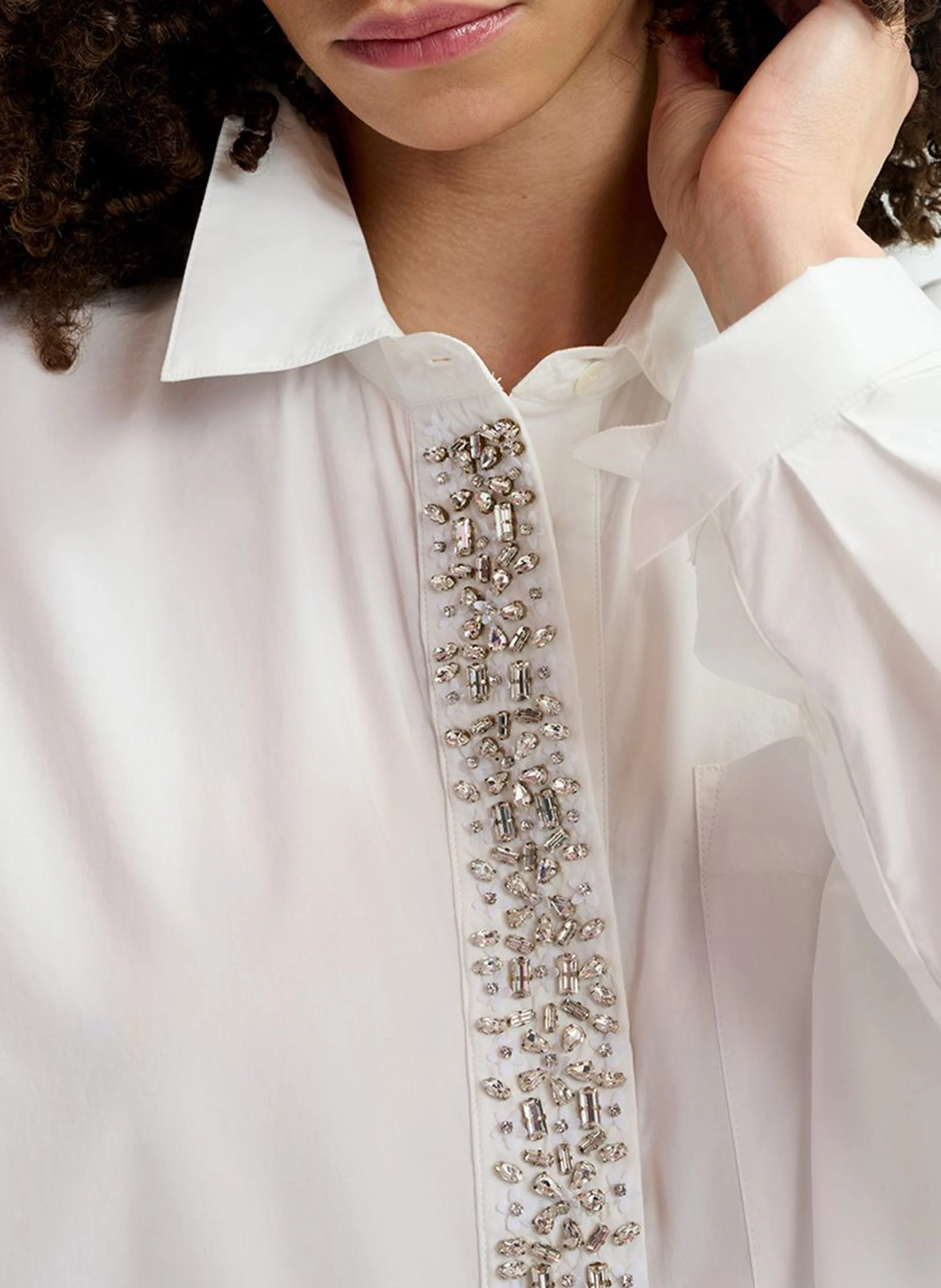 HILVER - Chemise col classique en coton | Blanc
