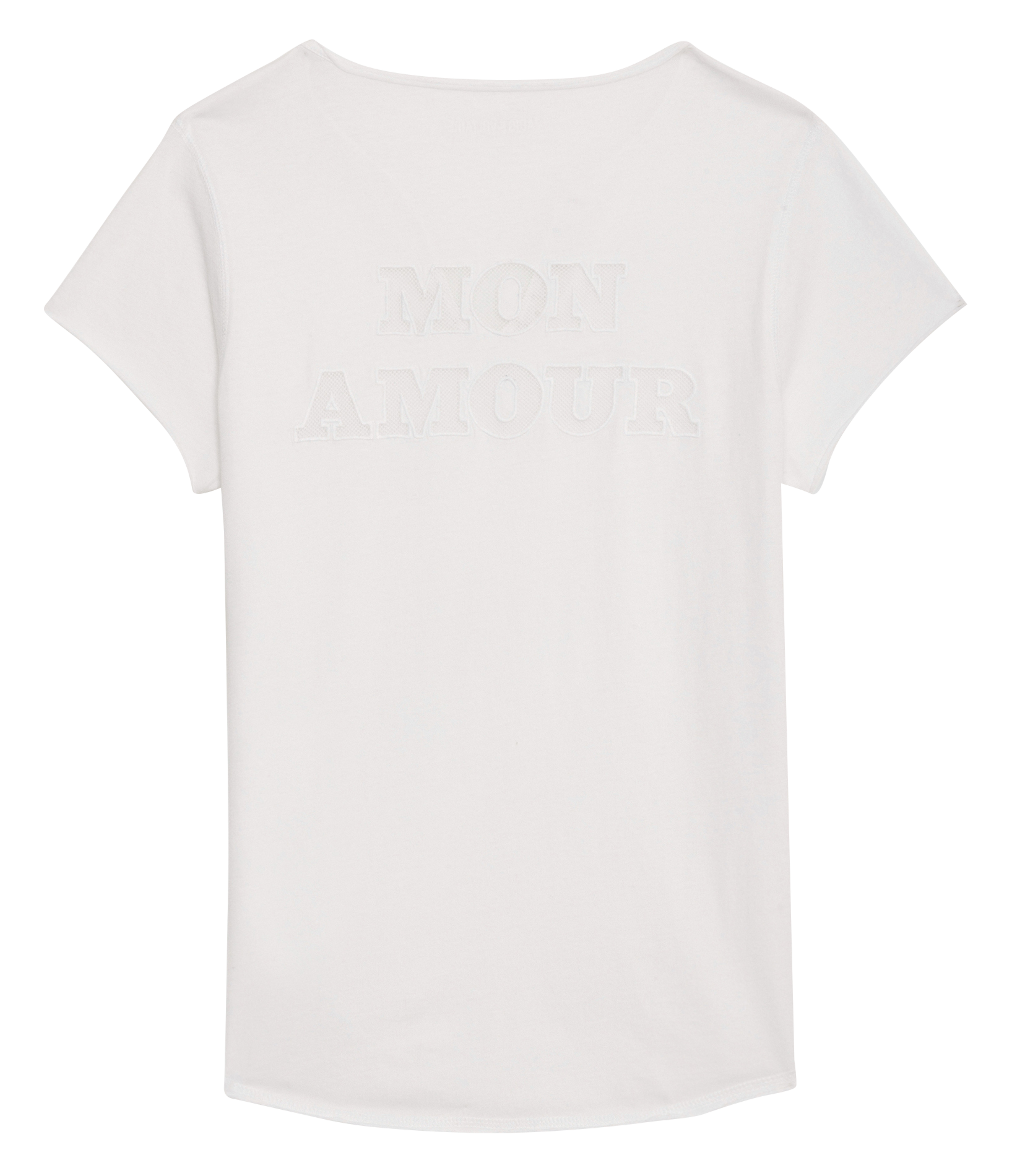 Tee-shirt col tunisien en coton bio | Blanc