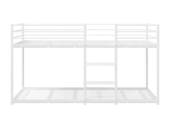 Lit superposé sans matelas blanc 75x190 cm acier