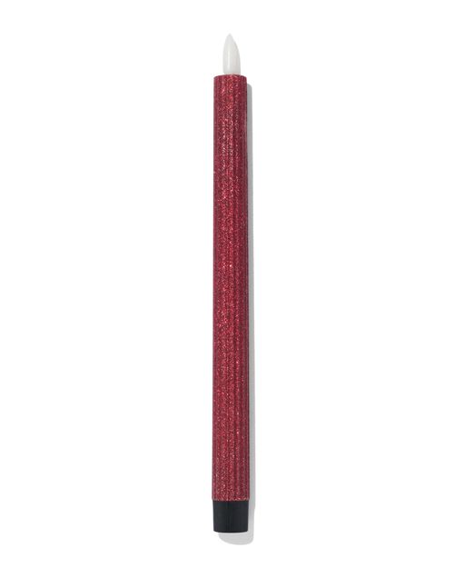 Bougie LED rouge scintillante
