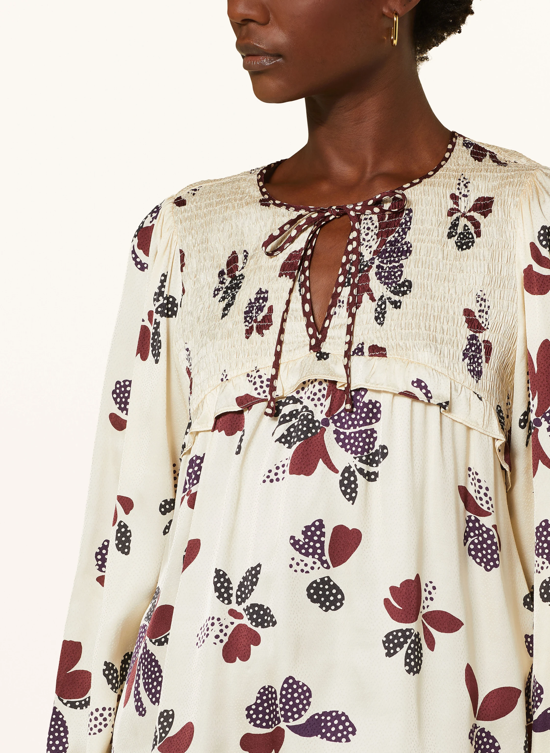 ba&sh Blusenshirt DIKY aus Satin mit Volants