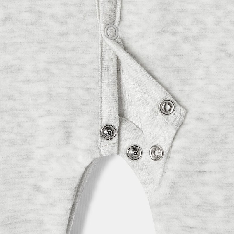 Pyjama en velours côtelé écru chiné naissance Absorba Blanc