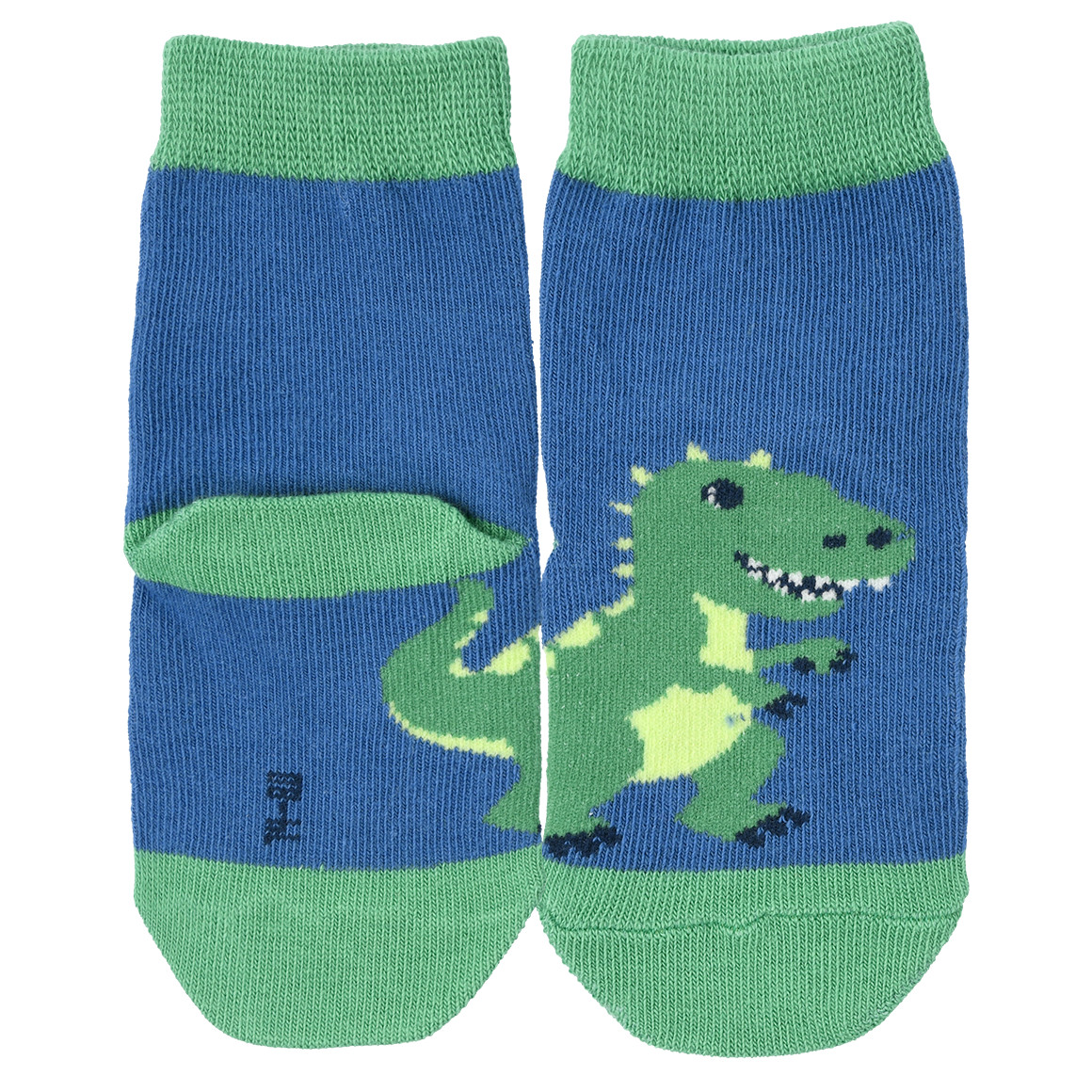 Topomini 5 Paar Baby Socken mit Dino-Motiven blau / grün / hellbeige