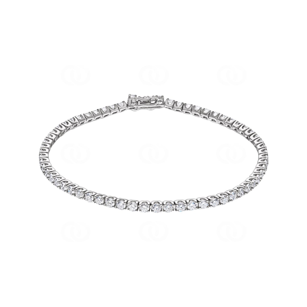 3.00 Karat Diamanten Tennisarmband 750/18 K Weissgold