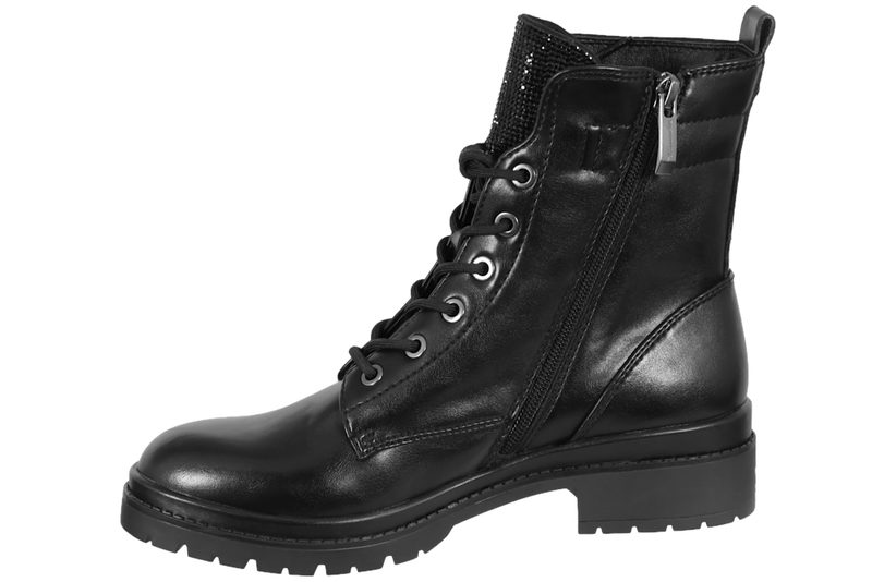 TAMARIS BLACK GLAM ANKELSTØVLE I SORT PU
