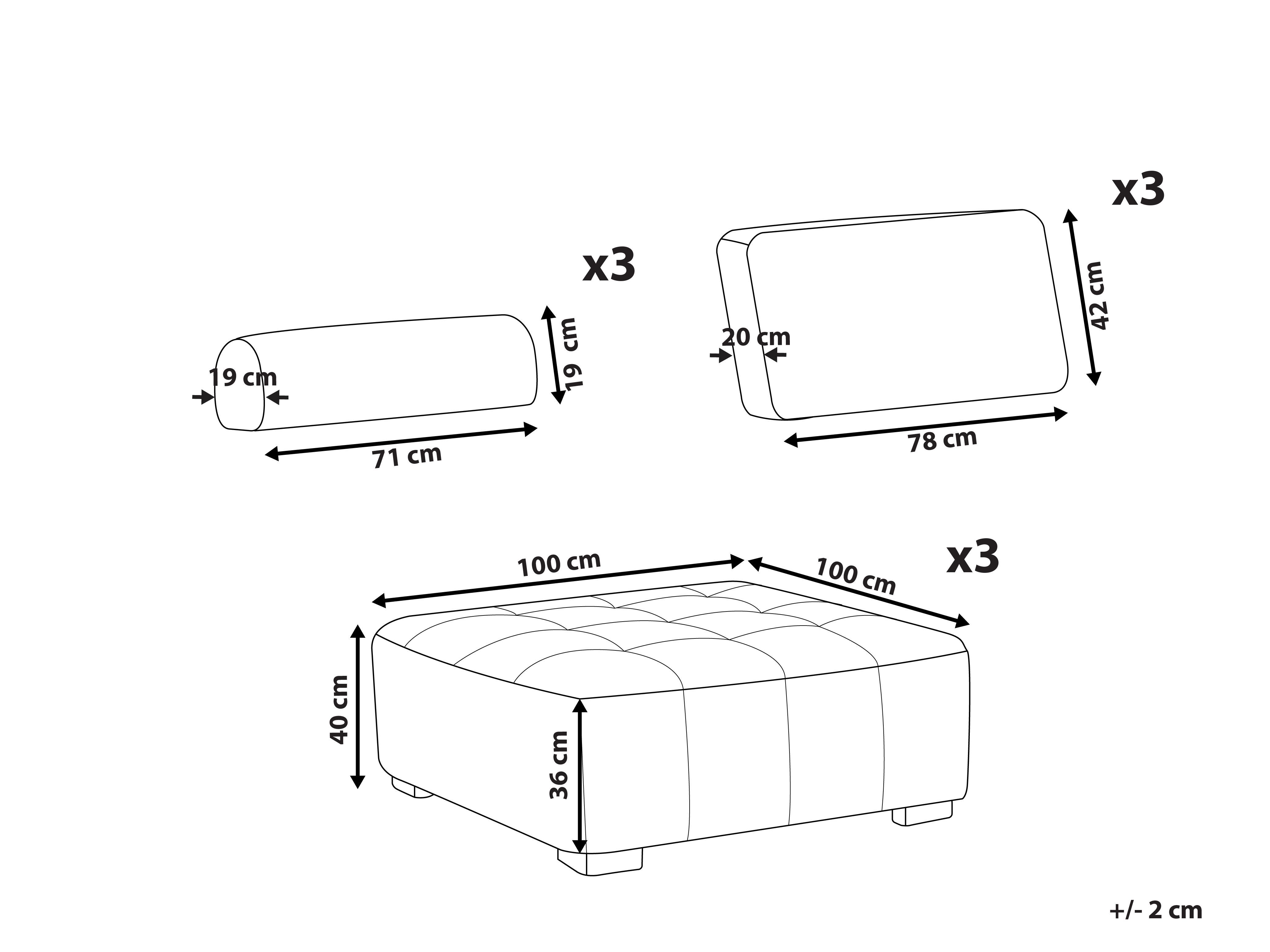 Modulaire bank 3-zits TIBRO Stof Gebroken wit