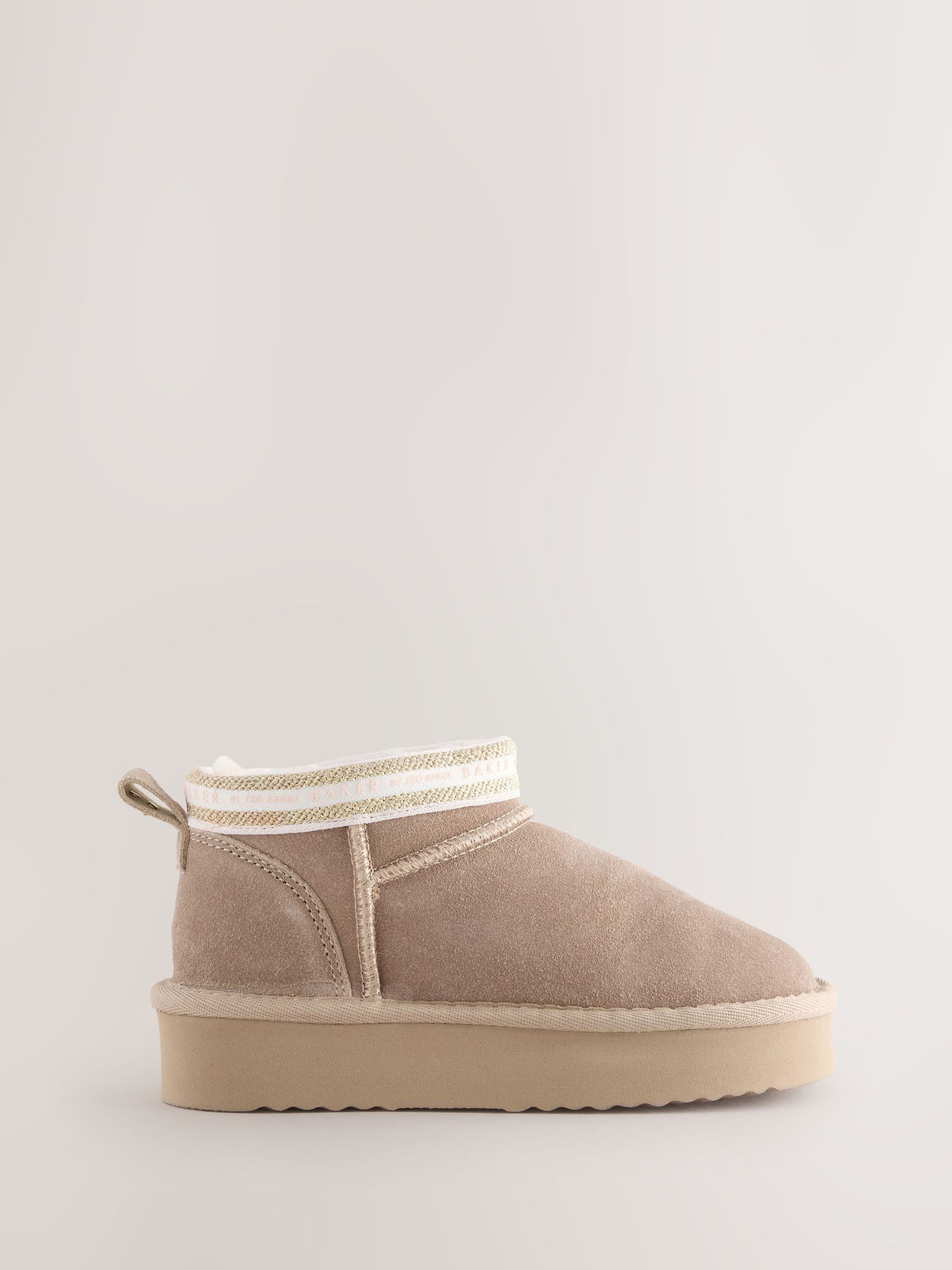Nertsgrijs/bruin - Baker by Ted Baker Girls Water Repellent Cosy Suede Boots