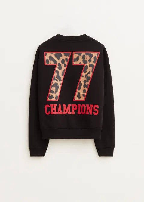 Sweater leopard zwart (ZWART)