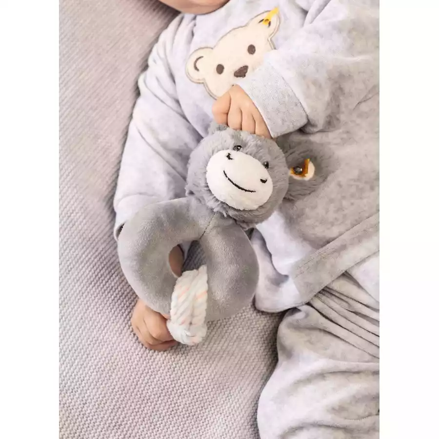 Steiff Greifling Esel Dinkie graublau, 14 cm