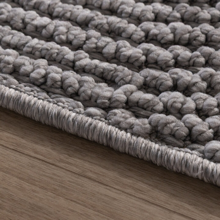 Loper vloerkleed - Hidde 3D Circles Grijs | Duurzaam design