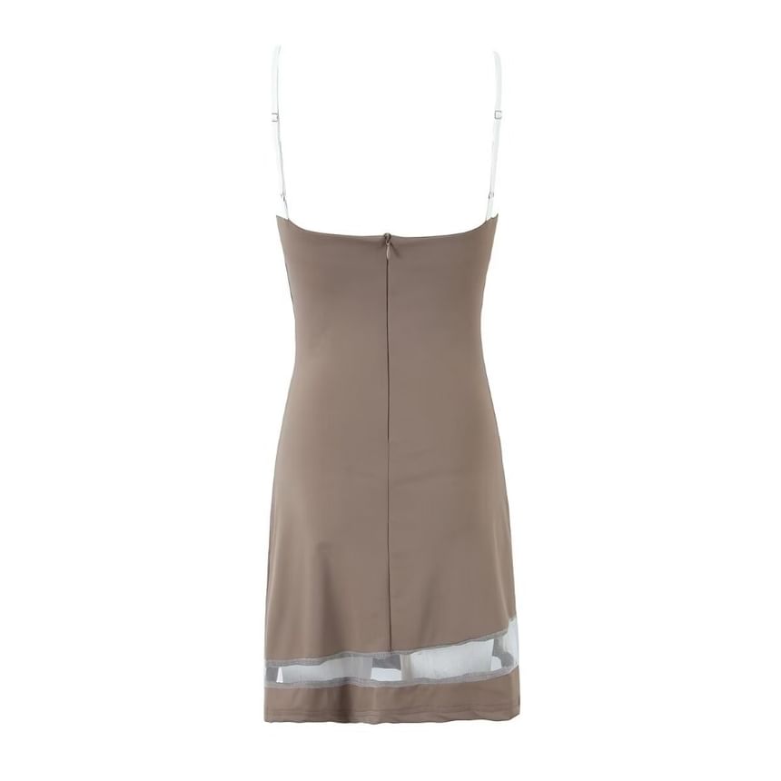 Yukis - Mini-bodyconjurk met spaghettibandjes en kantpaneel