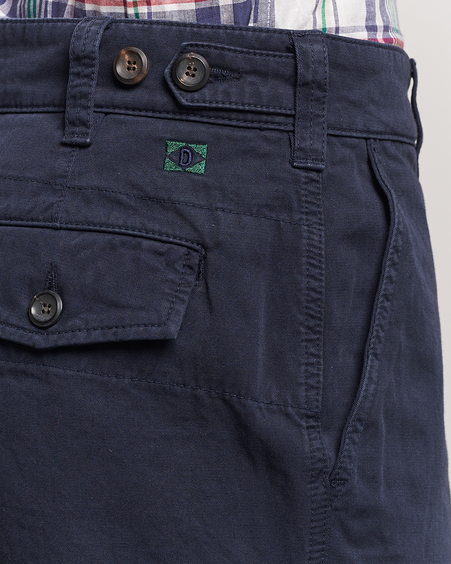 Drake's Flat Front Cotton Chino Navy