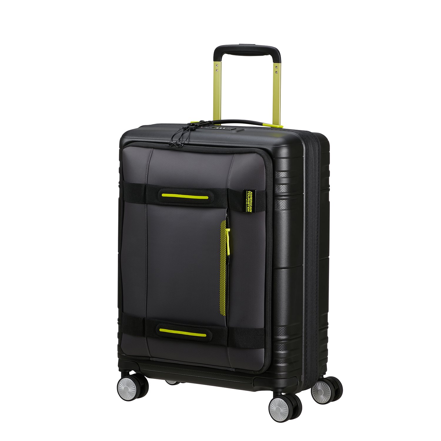 American Tourister Hello Cabin Spinner 55 EXP Coated black/lime