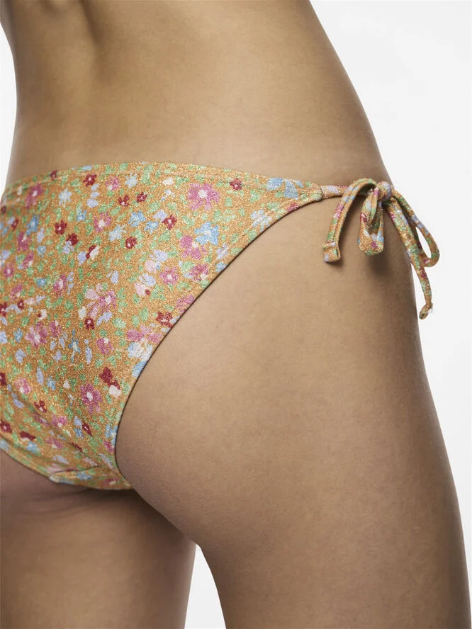 Pieces PCASINE SHINE BIKINI TIE BRIEF SWW Blazing orange/ditsy flower
