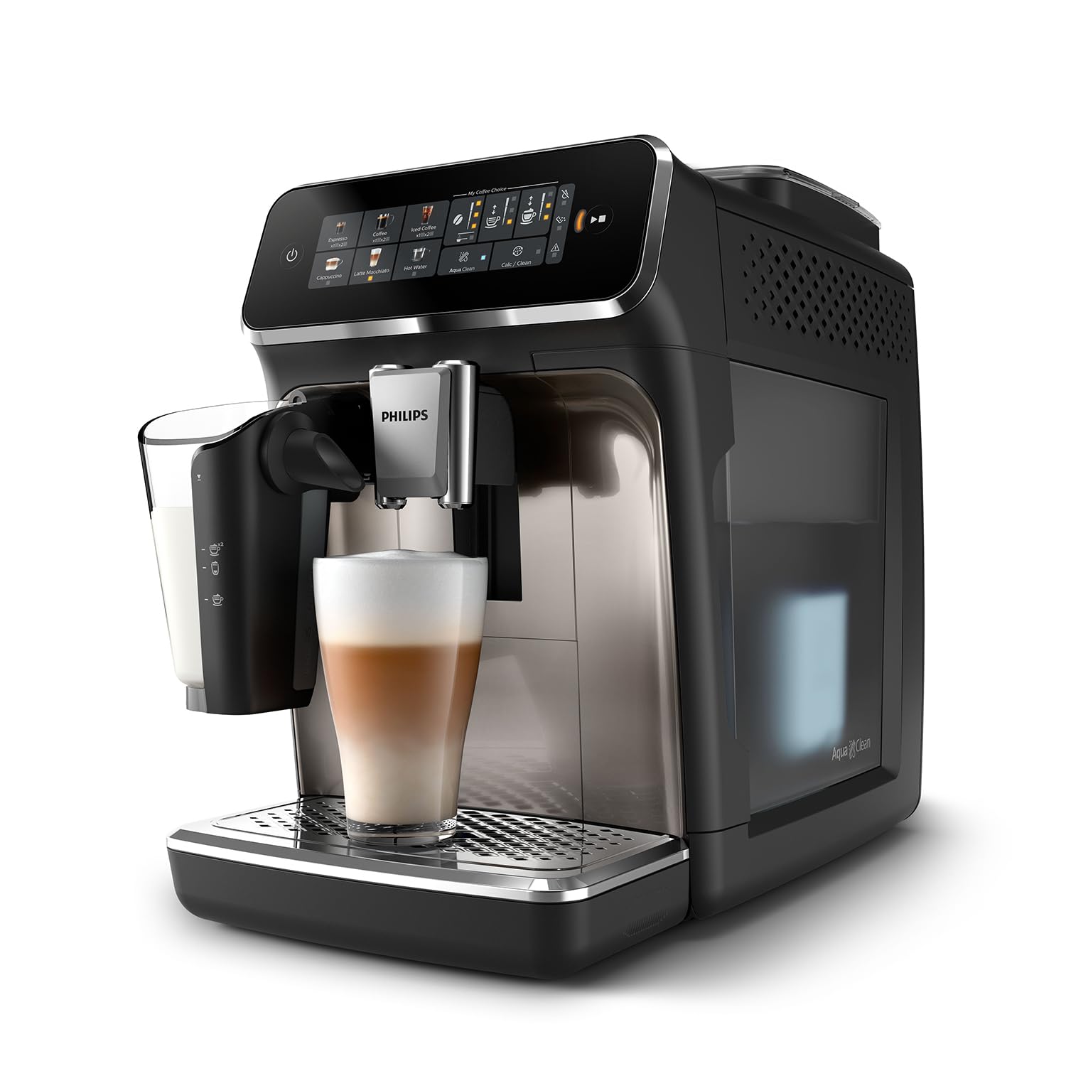 PHILIPS Machine à Expresso Entièrement Automatique Séries 3300-6 Boissons,Écran tactile couleur moderne,Système à lait LatteGo,SilentBrew,Broyeur 100%