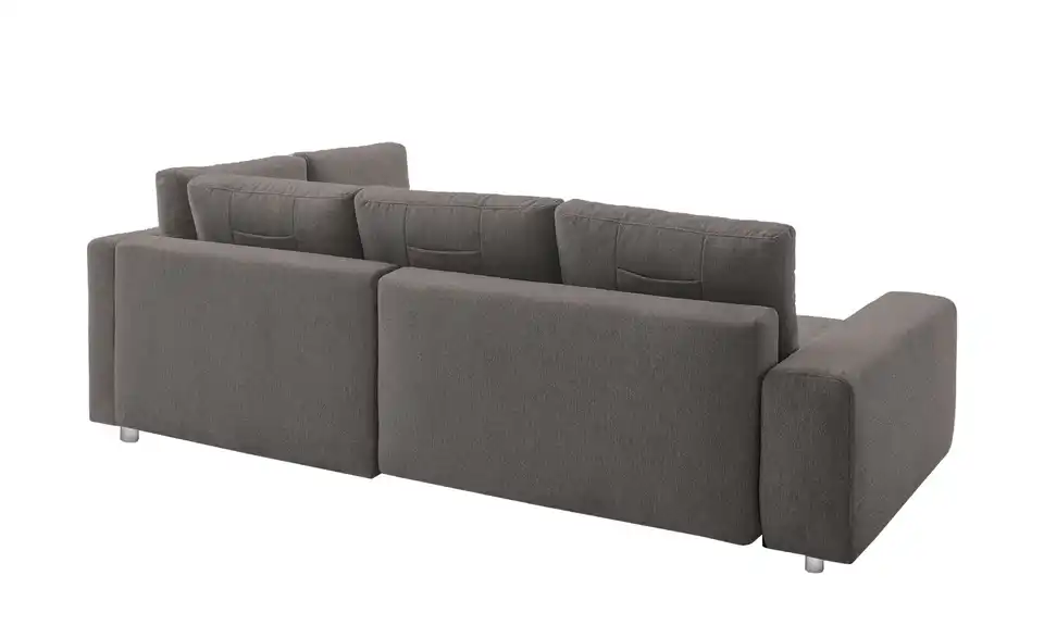 Ecksofa Arissa de Luxe Steingrau rechts Webstoff