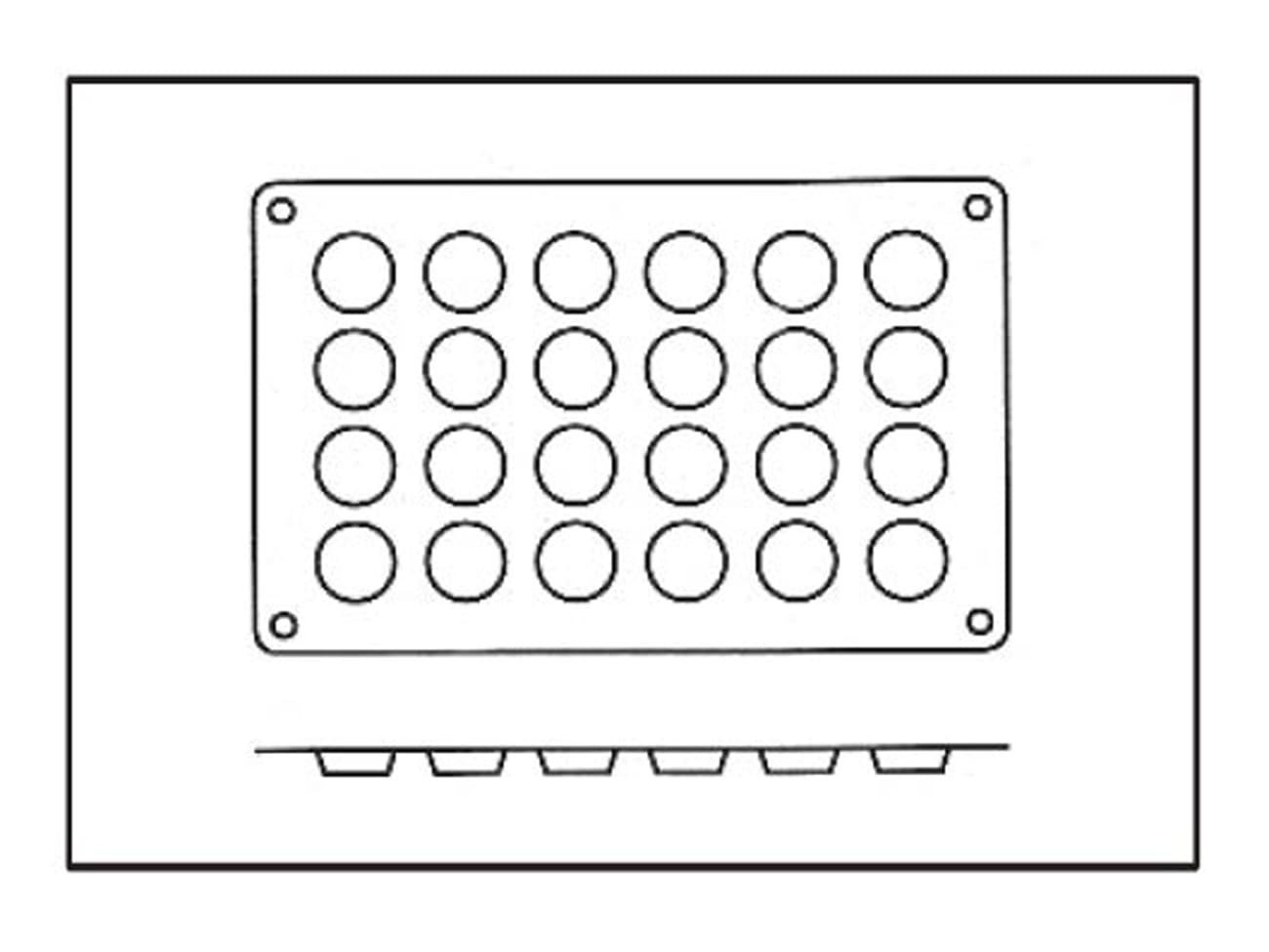 Moule silicone Silicon Flex - 24 mini florentins Ø 3,5 cm - 30 x 17,5 cm - Silikomart