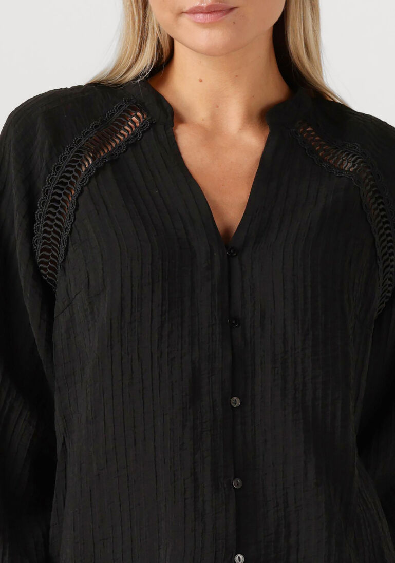 zwarte co'couture blouses shina lace v-shirt