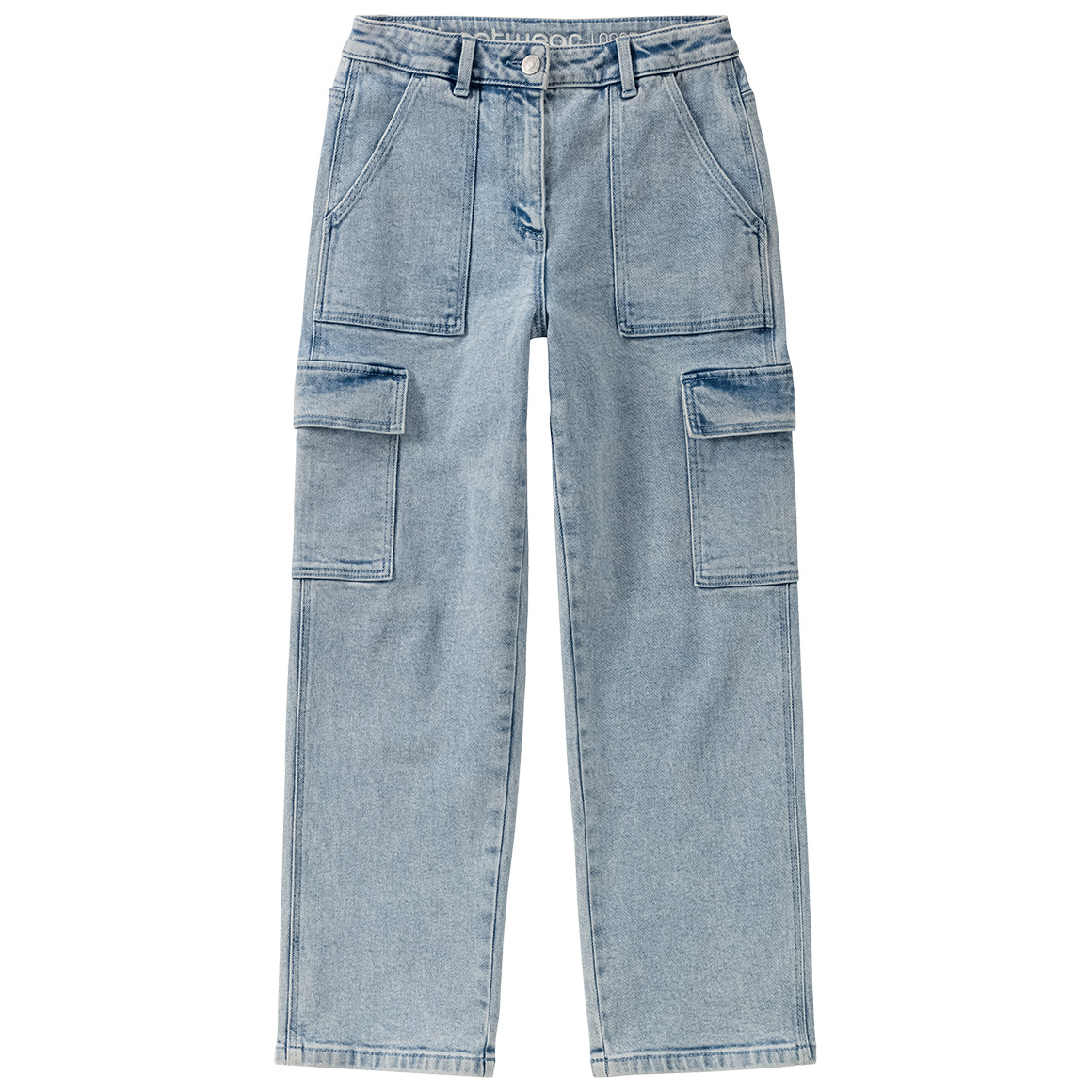 Beatwear Mädchen Cargo-Jeans mit geradem Bein hellblau