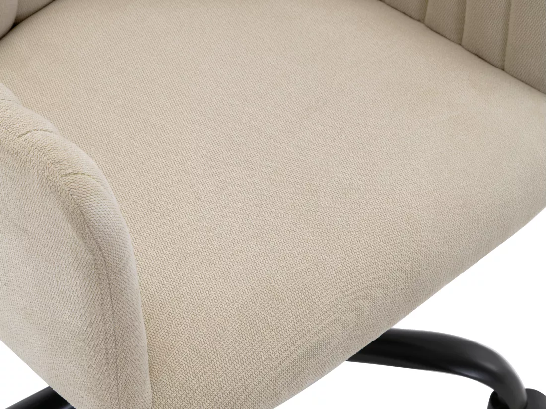 Chaise de bureau - Tissu - Beige - Hauteur réglable - TOARA