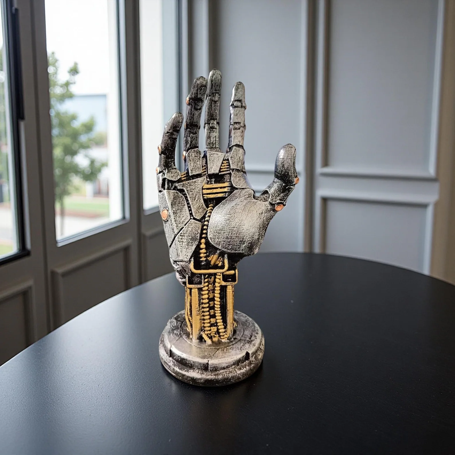 Cyberpunk Hand 3D Gamepad-Halter im Sci-Fi-Design / Multifunktionale Vinyl-Dekoration für Controller - Silber / Gold