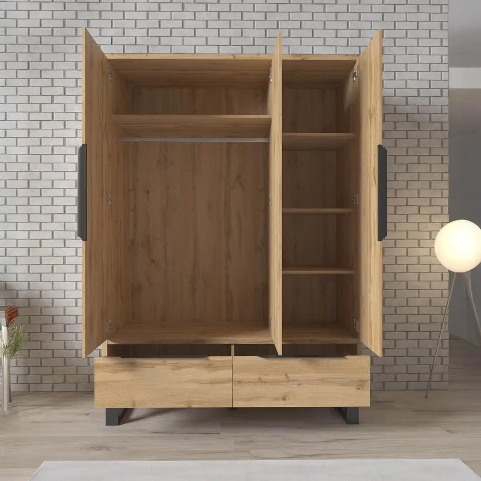 Meubella - Kledingkast Harlow - Eiken - 145 cm